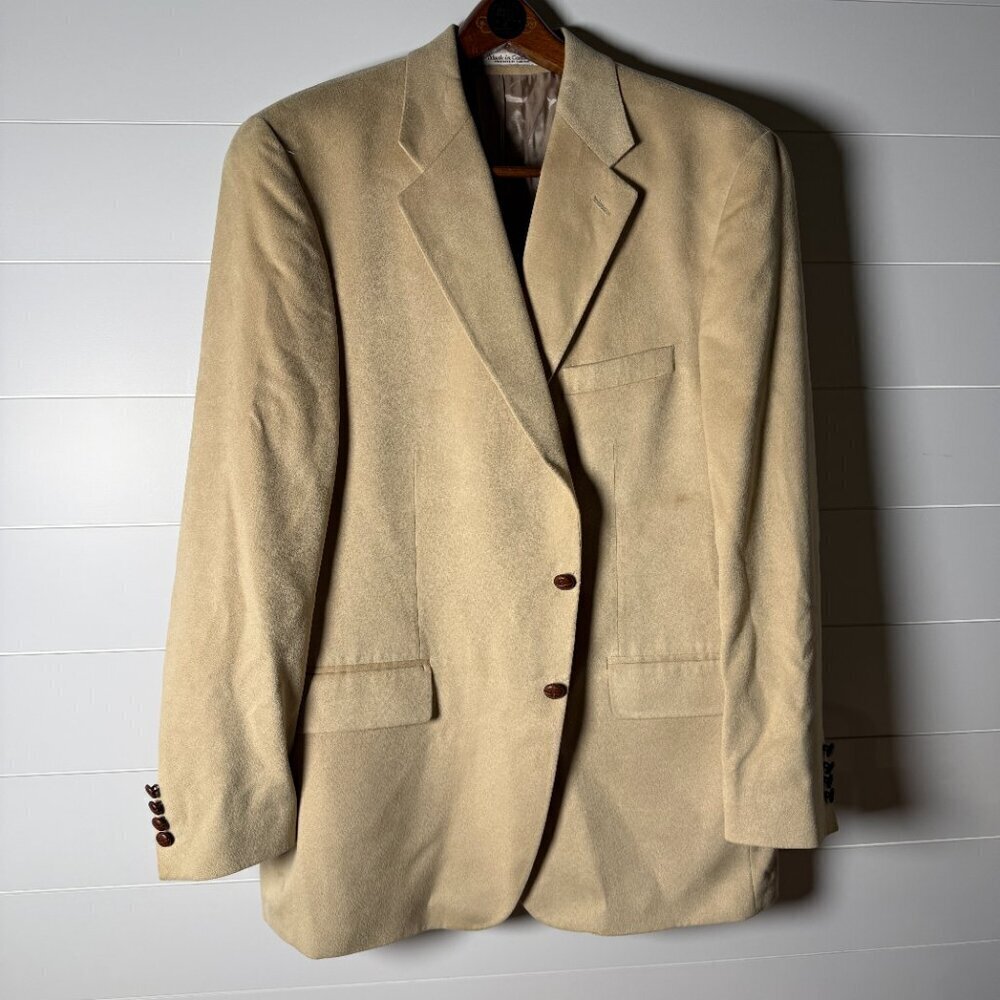 Ralph Ralph Lauren Blazer Jacket Tan Microfiber Suede Like 46T